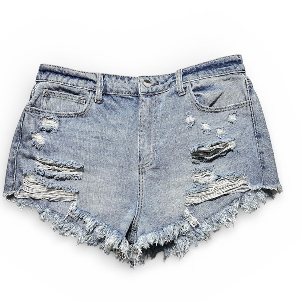 Fashion Nova Distressed Denim Cutoff Shorts Size XL Cotton 100% High Rise Women